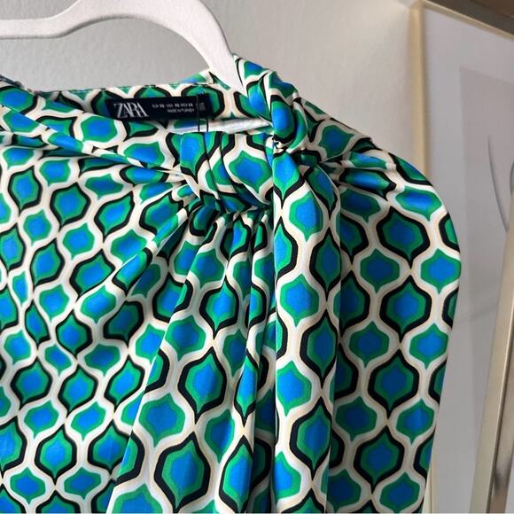 NWT ZARA GEOMETRIC PRINT MIDI SKIRT - Picture 4 of 16